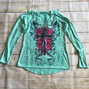 Western Cross embellished  top